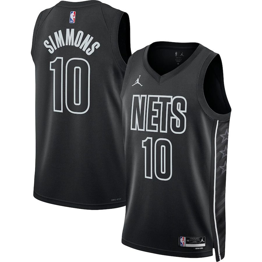Men Brooklyn Nets #10 Ben Simmons Jordan Brand Black 2022-23 Statement Edition Swingman NBA Jersey